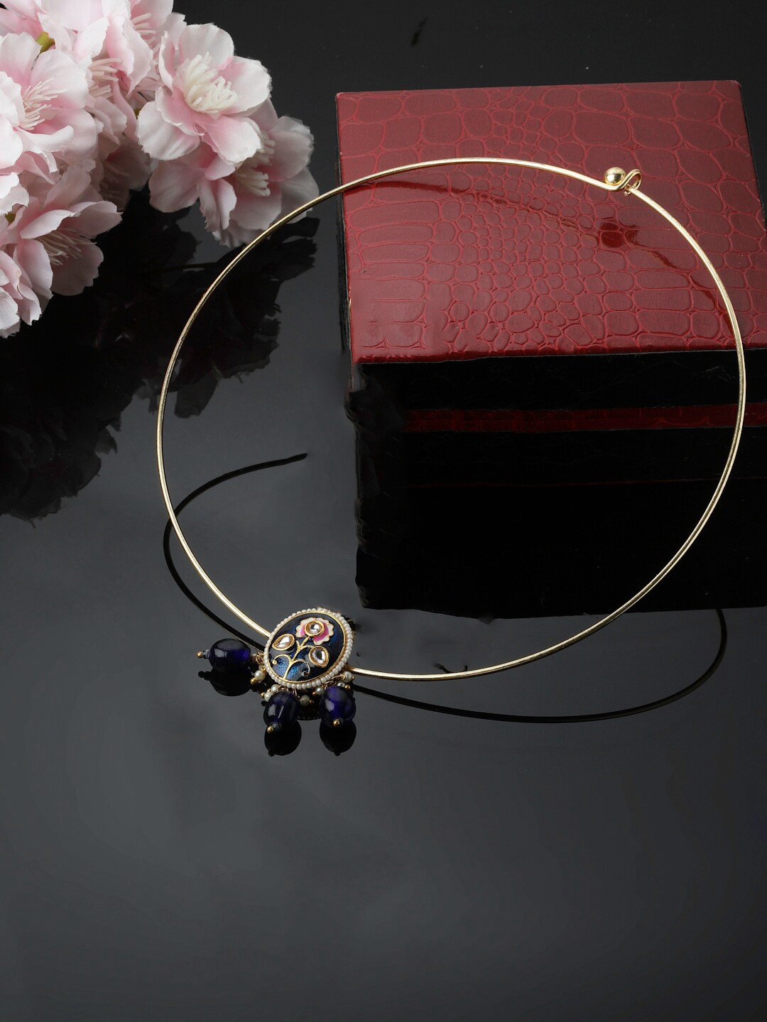 

DUGRISTYLE Kundan & Pearls Necklace, Blue
