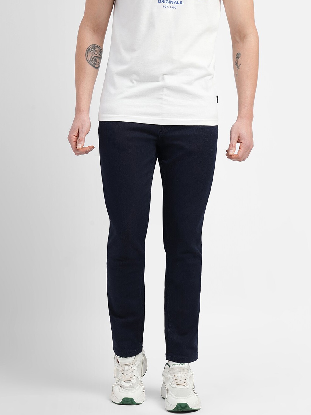 

Jack & Jones Skinny Fit Low Rise Low Distress Stretchable Jeans, Blue