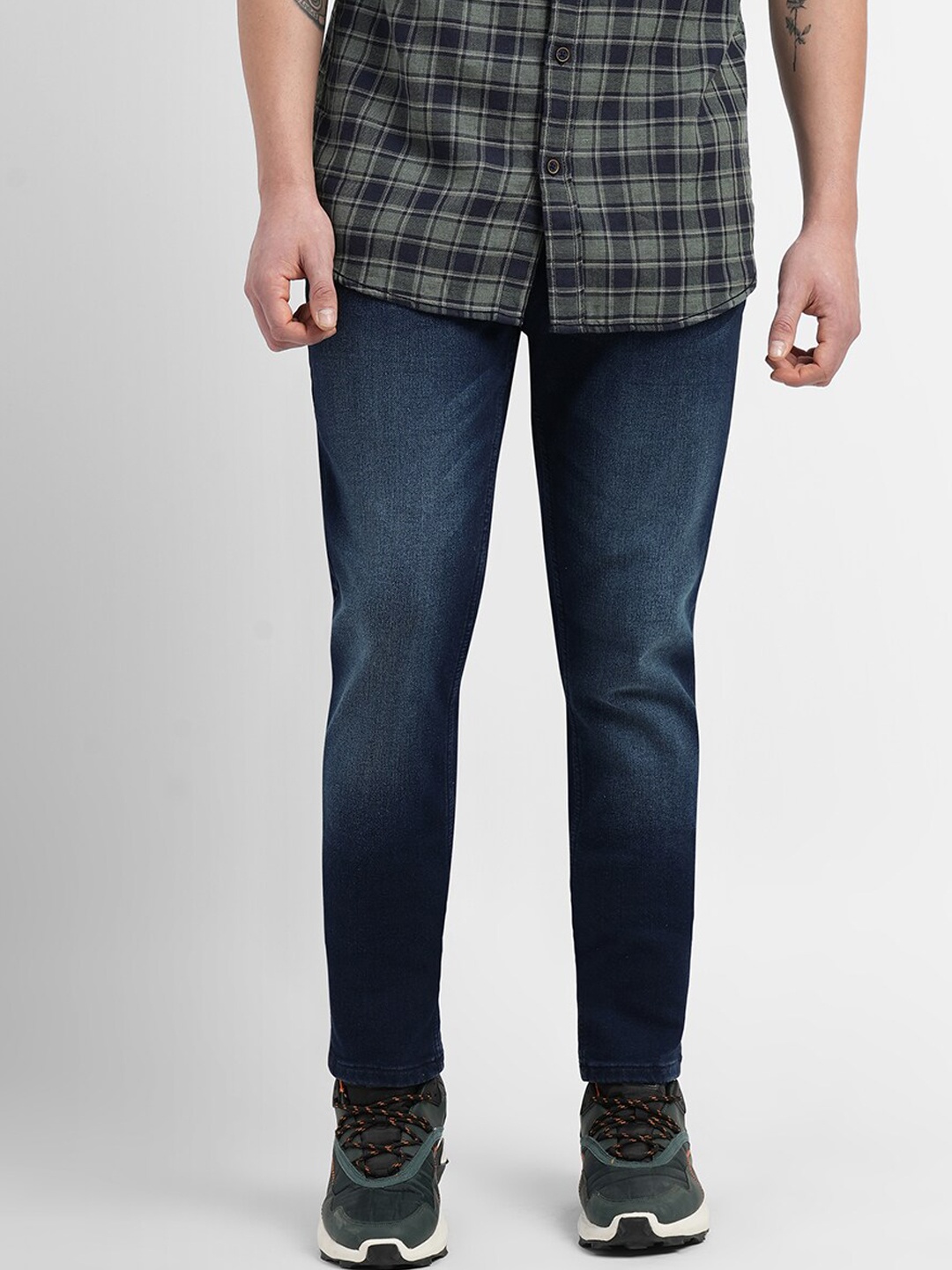 

Jack & Jones Skinny Fit Low Rise Mildly Distressed Stretchable Jeans, Blue