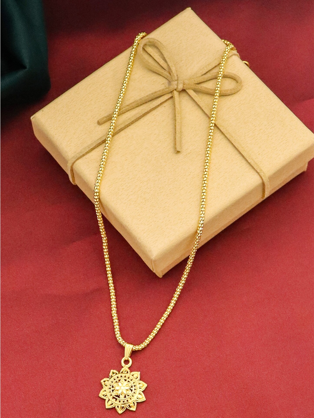 

Ramdev Art Fashion Jwellery Gold-Plated Pendant With Chain