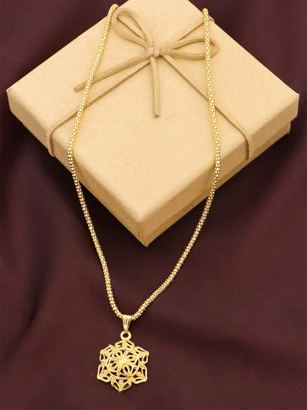 

Ramdev Art Fashion Jwellery Gold-Plated Pendant With Chain