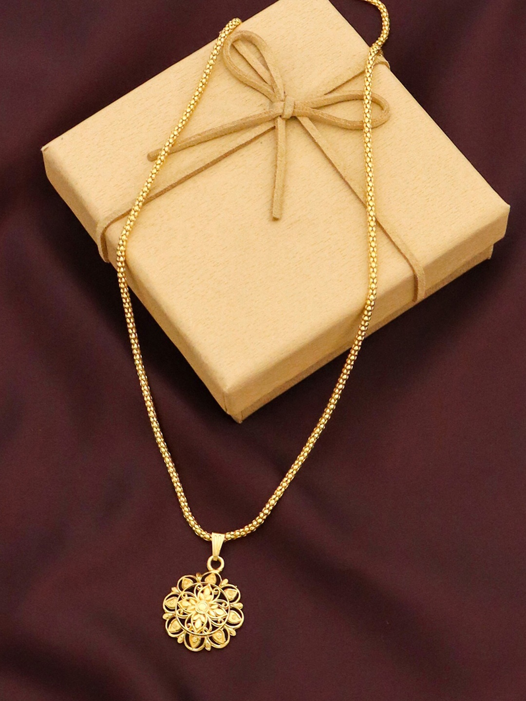 

Ramdev Art Fashion Jwellery Gold-Plated Pendant With Chain