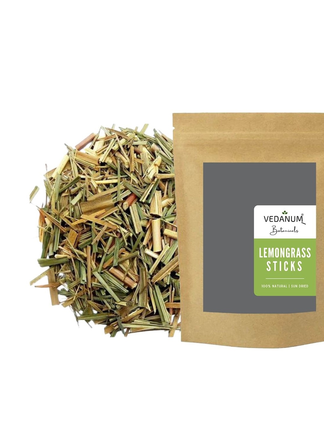 

VEDANUM Premium Natural Lemongrass Sticks Dried Leaves For Skin Treatment, Green