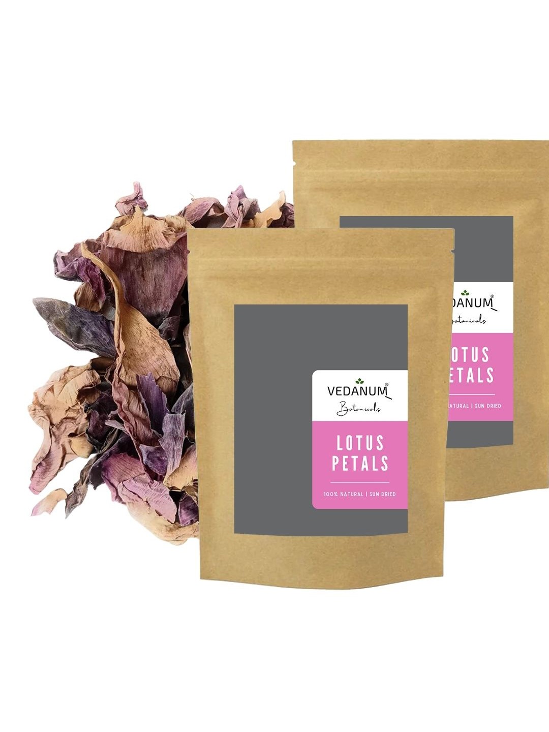 

VEDANUM Natural Sun-dried Handpicked Lotus Petals With Flavonoids For Hair Care, Green