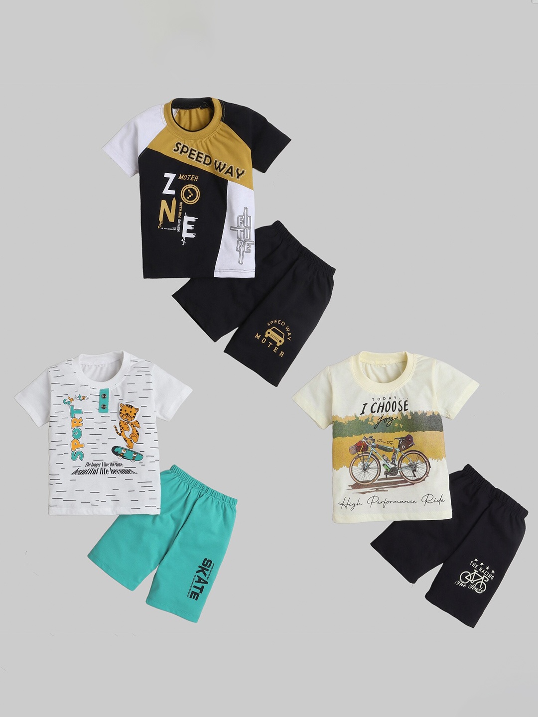 

FOURFOLDS Boys Mustard & Blue Printed Top with Shorts