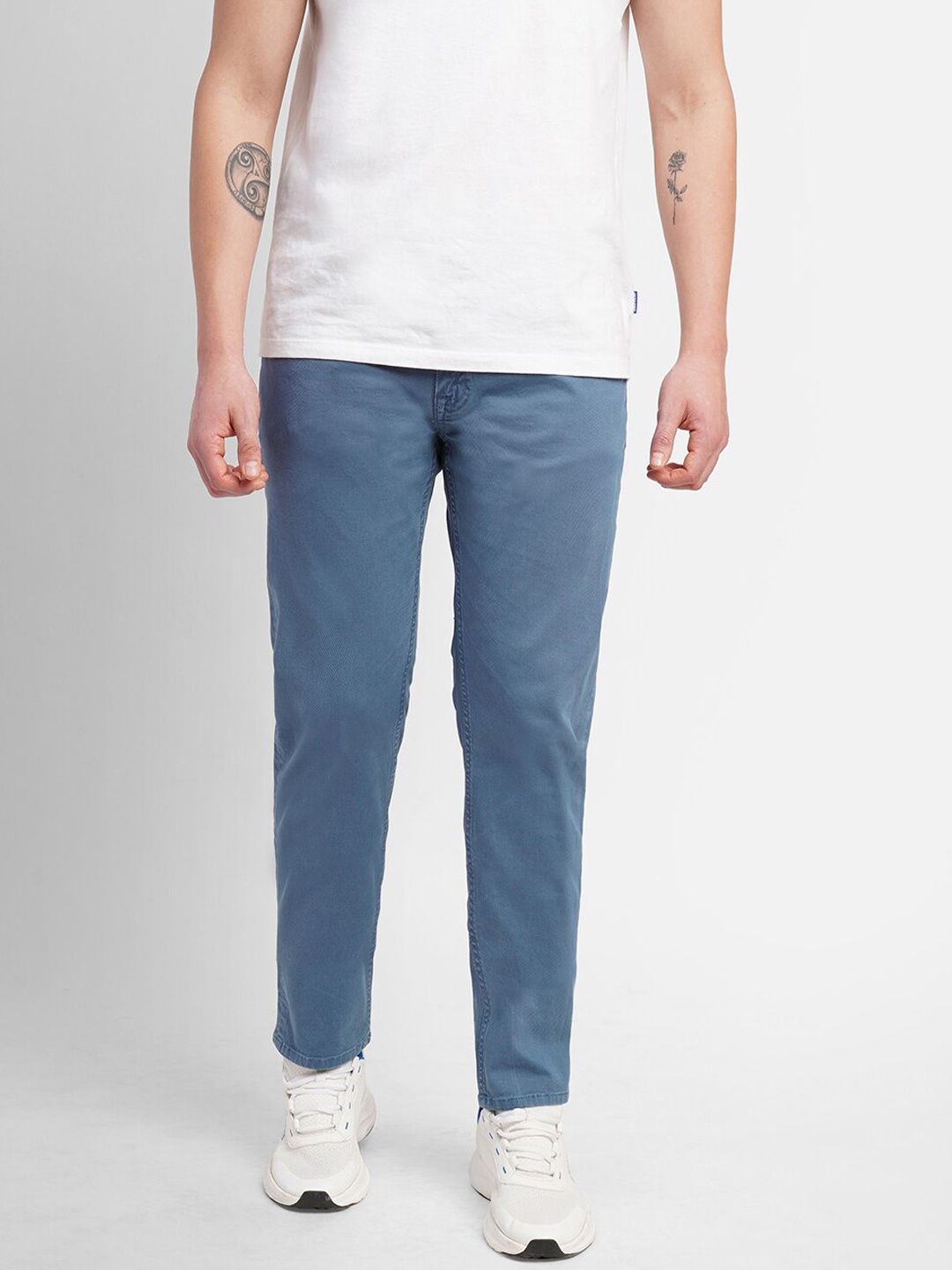 

Jack & Jones Men Mid Rise Slim Fit Trousers, Blue