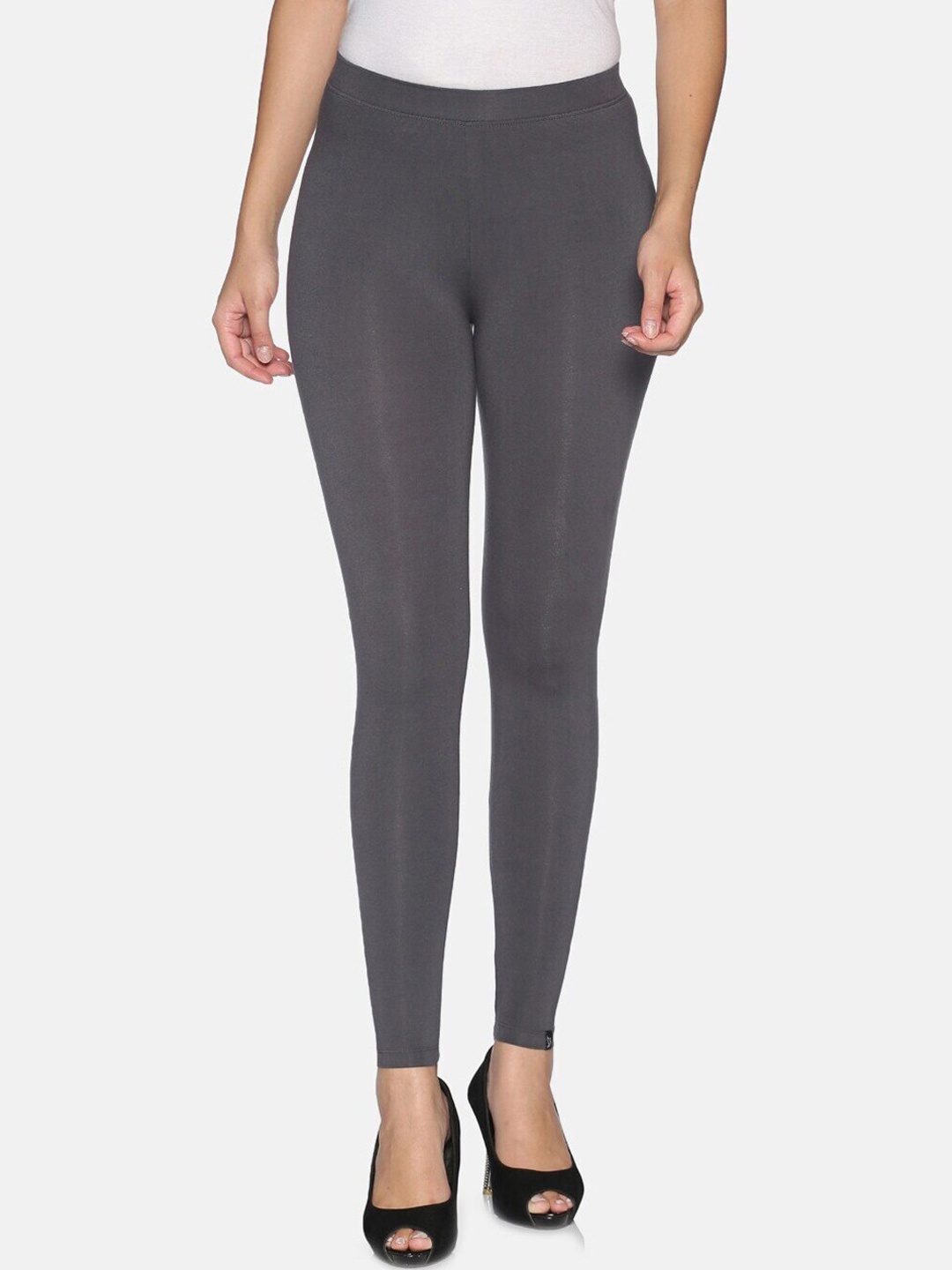 

TWIN BIRDS Women Solid Super Stretch Viscose Ankle Length Leggings, Grey