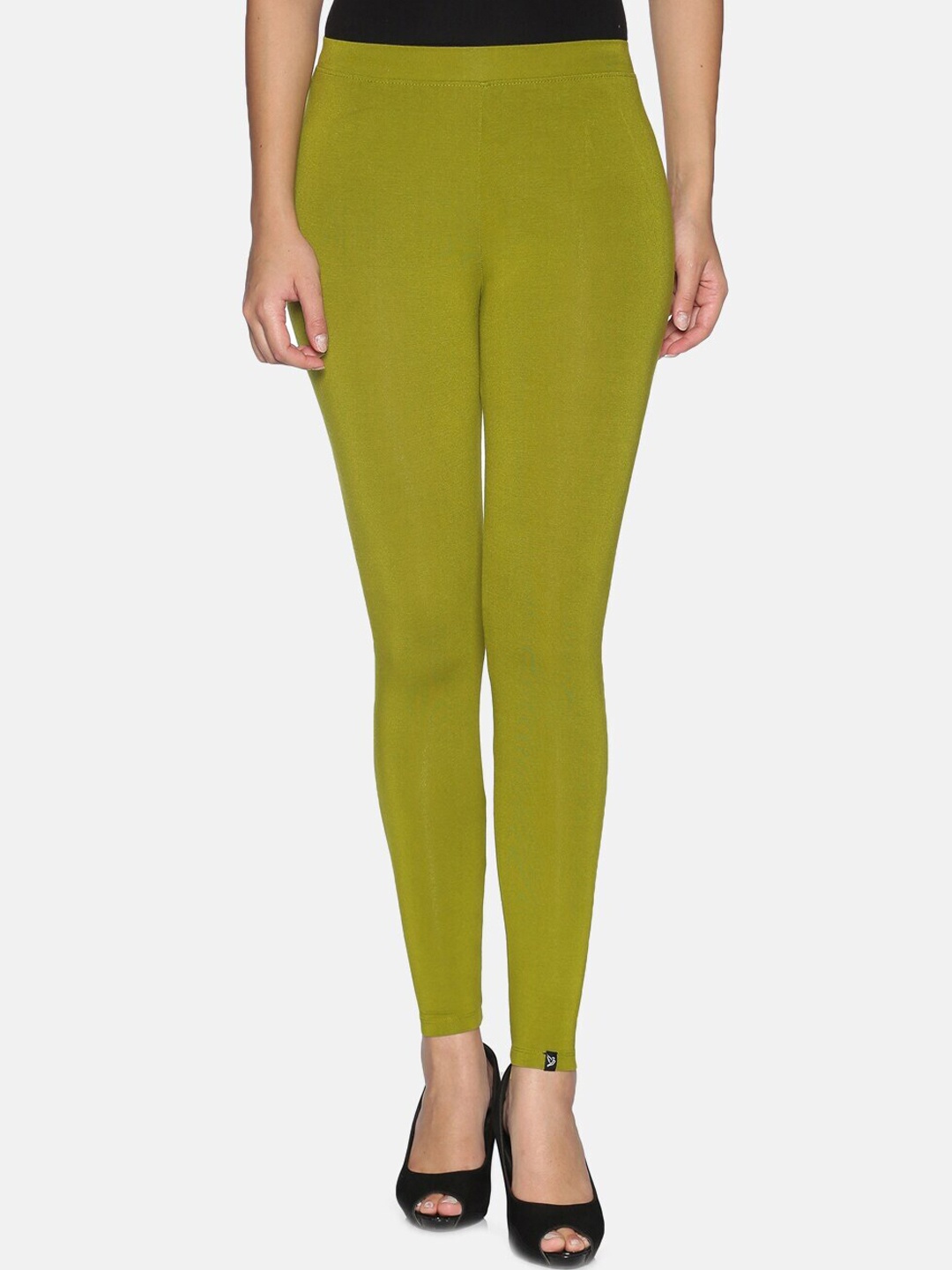 

TWIN BIRDS Women Solid Super Stretch Viscose Ankle Length Leggings, Olive
