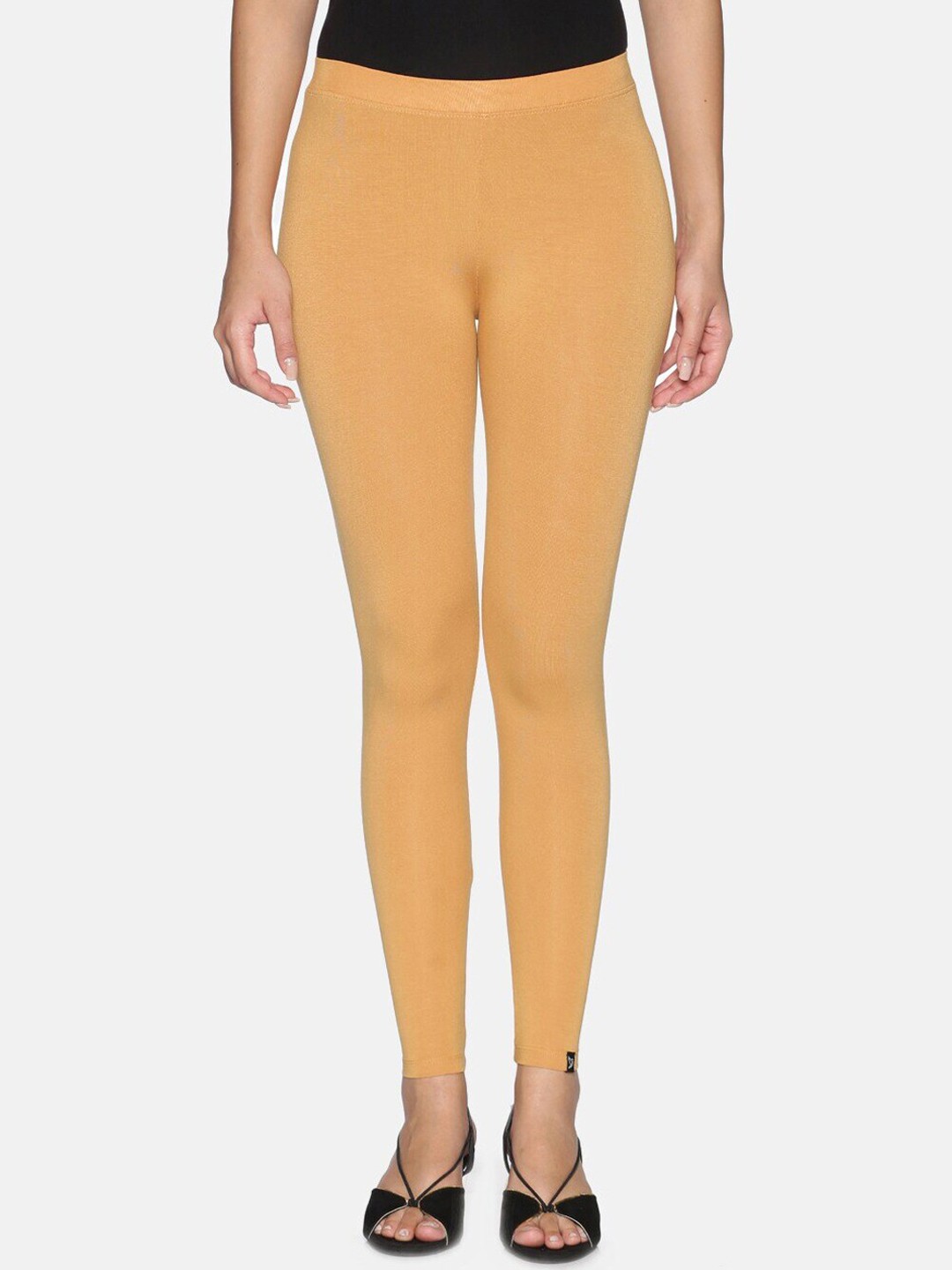 

TWIN BIRDS Women Solid Super Stretch Viscose Ankle Length Leggings, Beige