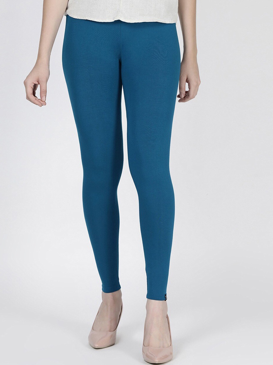 

TWIN BIRDS Women Solid Super Stretch Viscose Ankle Length Leggings, Teal