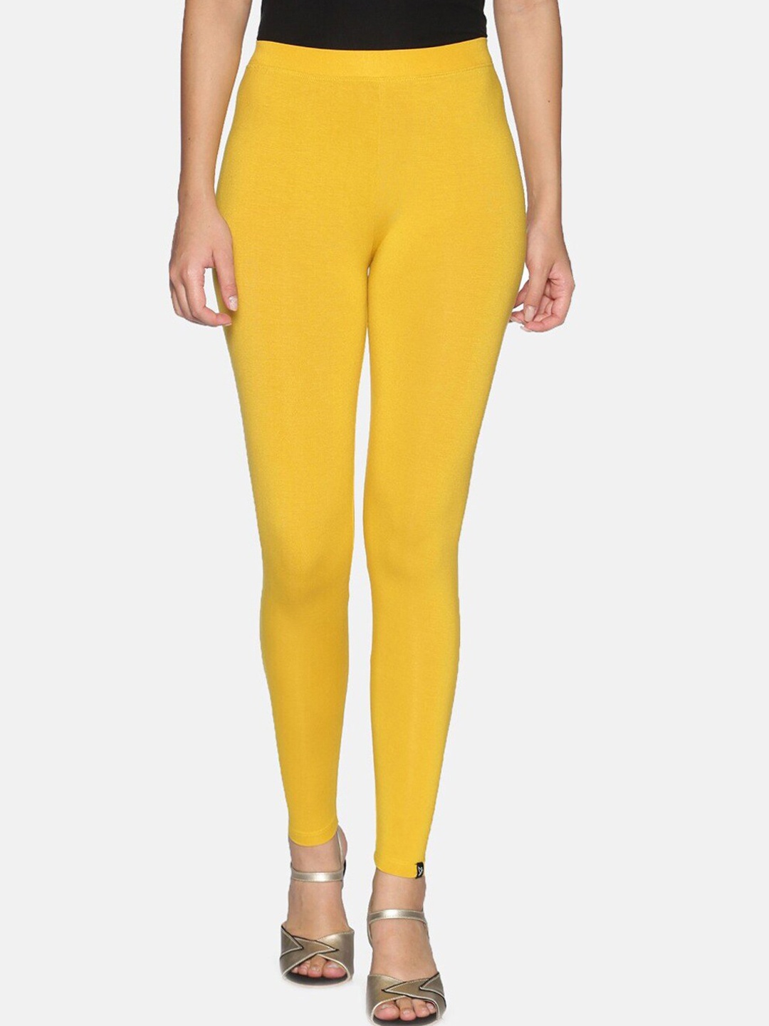 

TWIN BIRDS Women Solid Super Stretch Viscose Ankle Length Leggings, Yellow