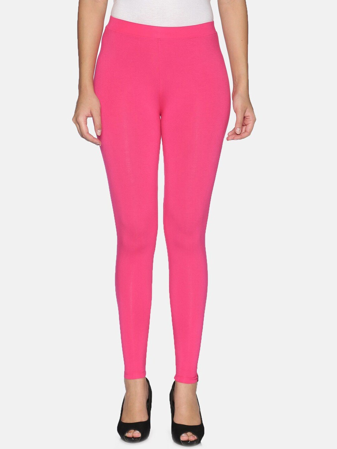 

TWIN BIRDS Women Solid Super Stretch Viscose Ankle Length Leggings, Pink