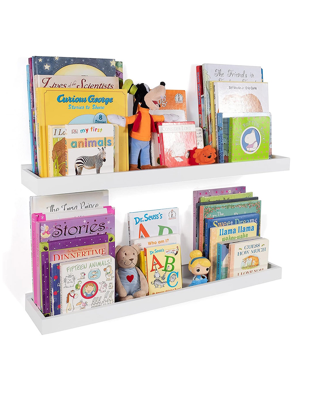

Home Sparkle White 2 Pieces MDF Floating Book Shelves