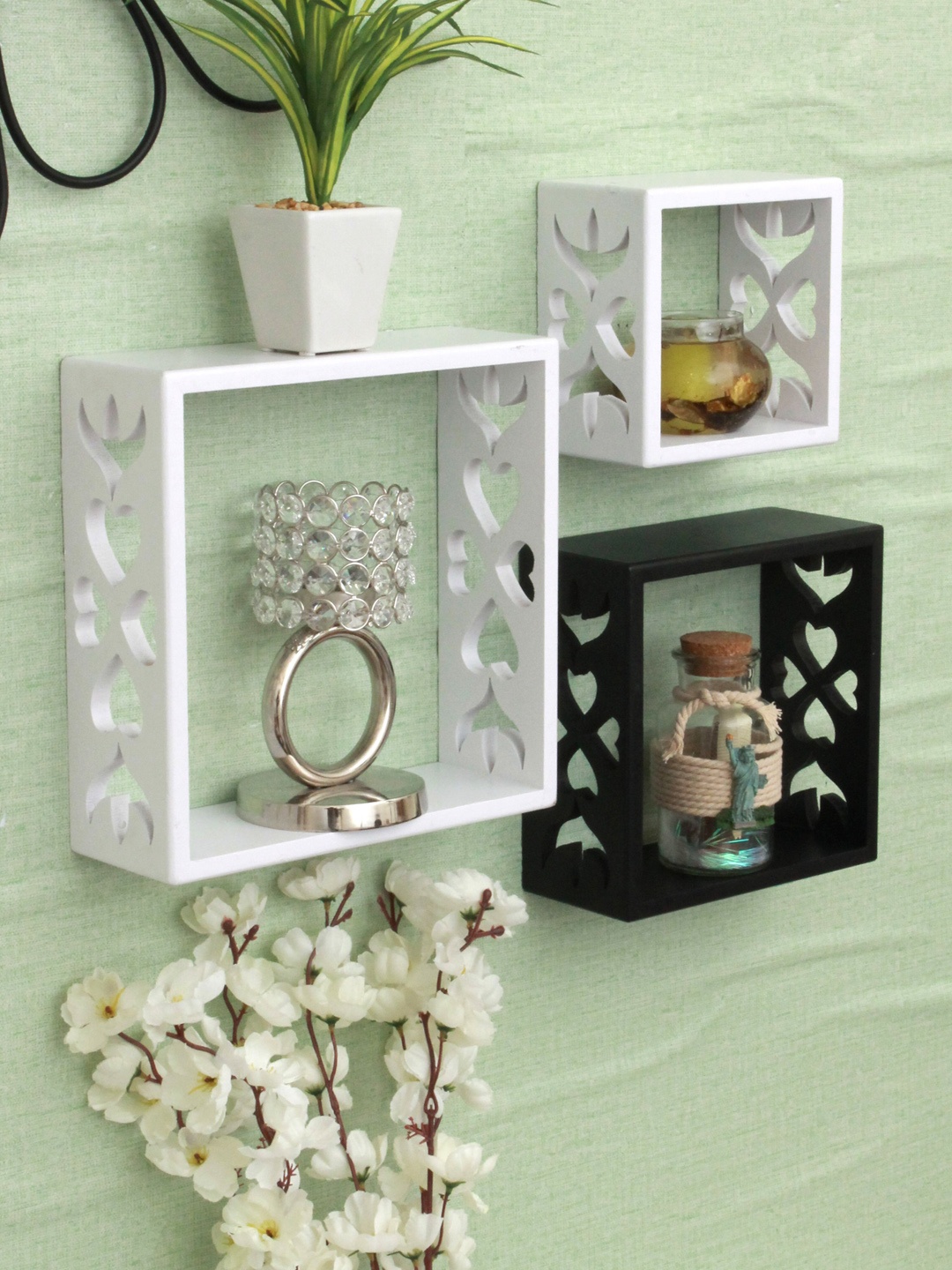 

Home Sparkle White 3 Pieces Floating Wooden Wall Shelves