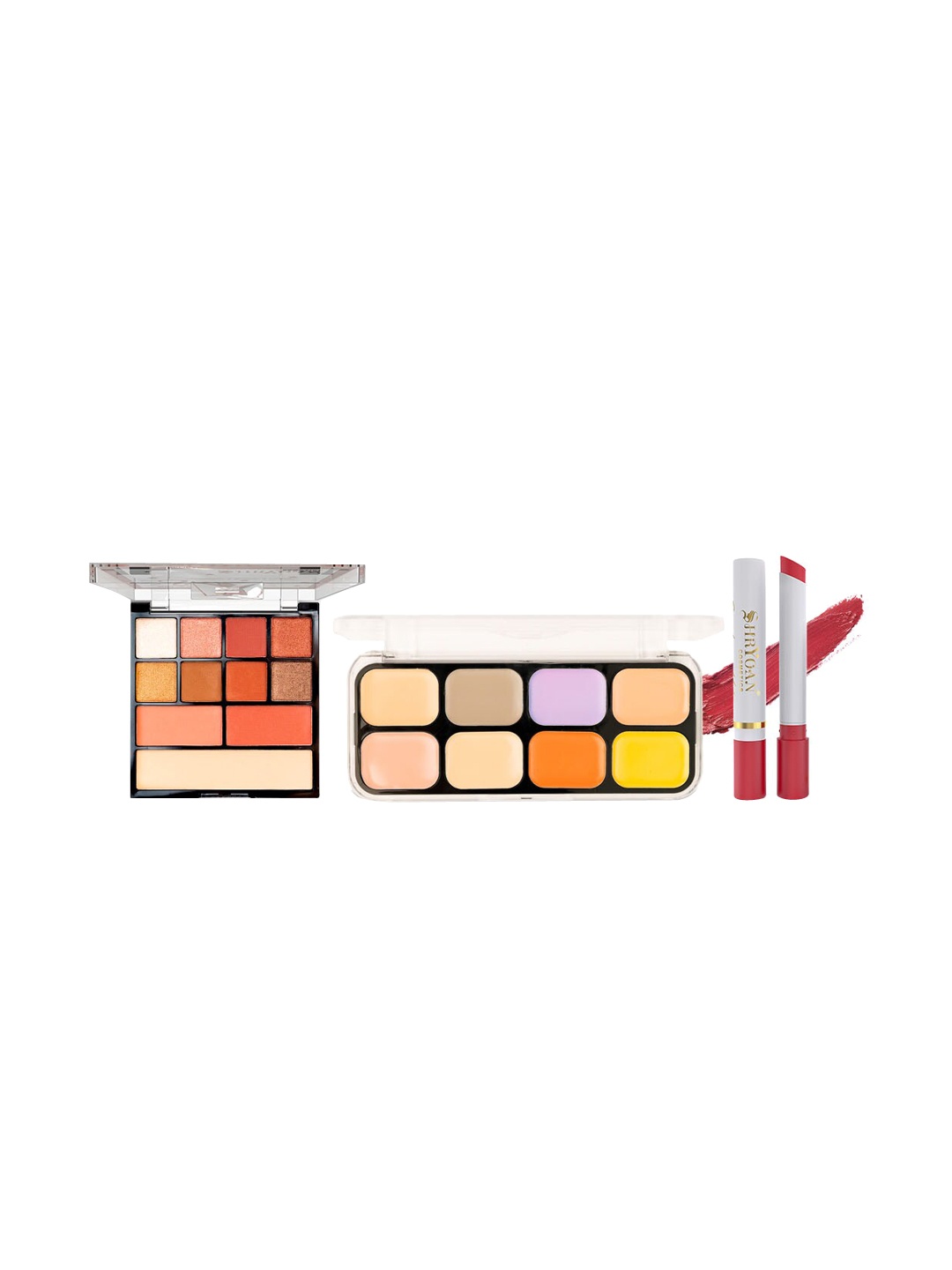

SHRYOAN Set Of 3 Eyeshadow Blusher With Concealer Palette & Lipstick, Multi