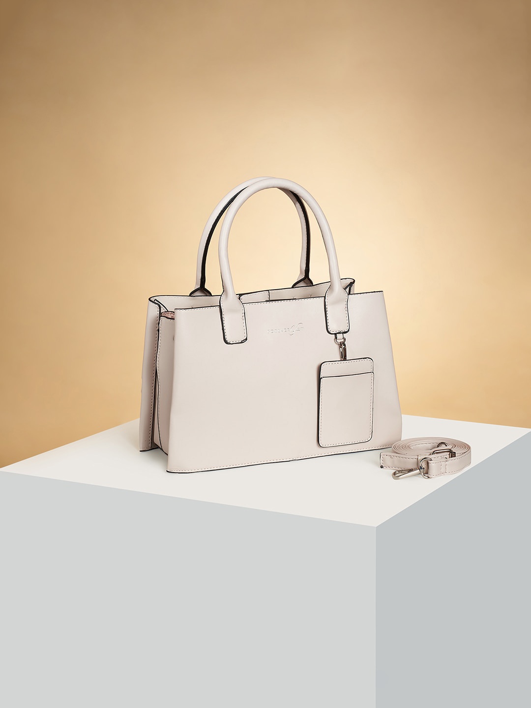 

Forever Glam by Pantaloons Structured Handheld Bag, Off white