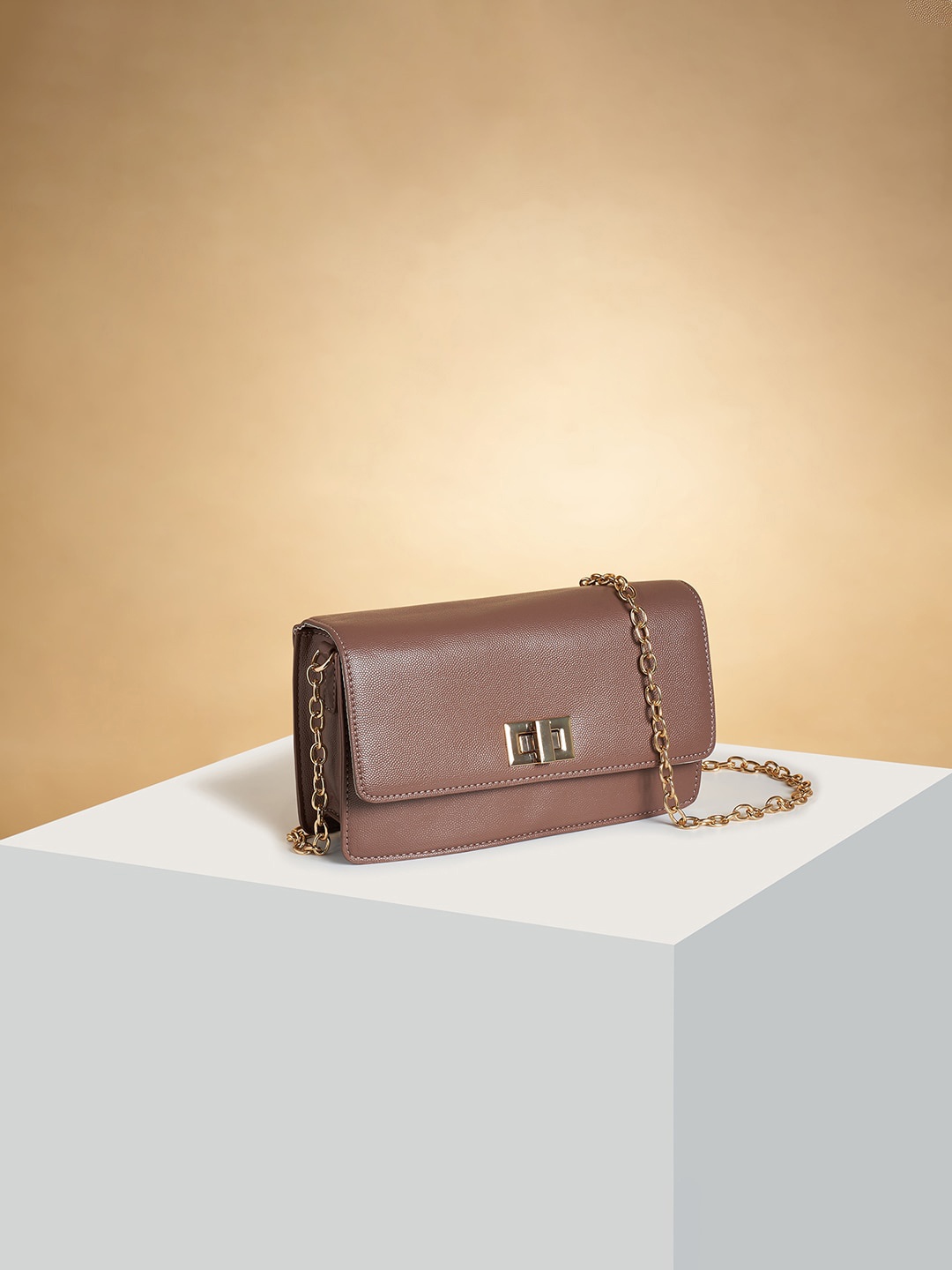 

Forever Glam by Pantaloons Structured Sling Bag, Brown