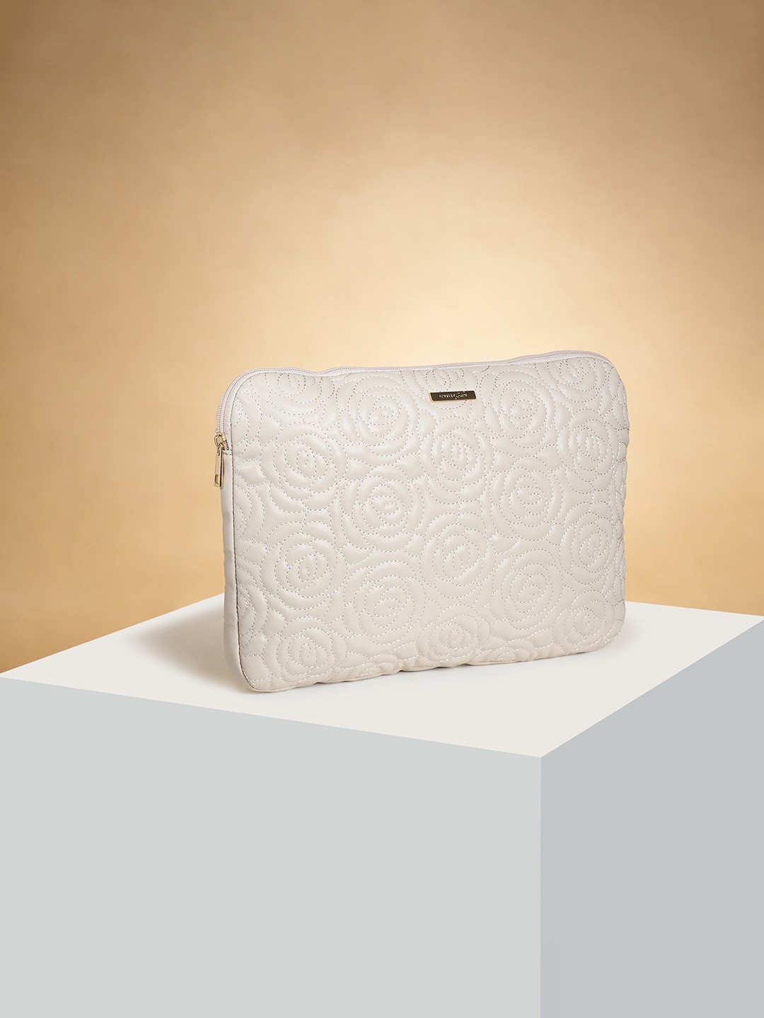 

Forever Glam by Pantaloons Textured Structured Sling Bag, Beige