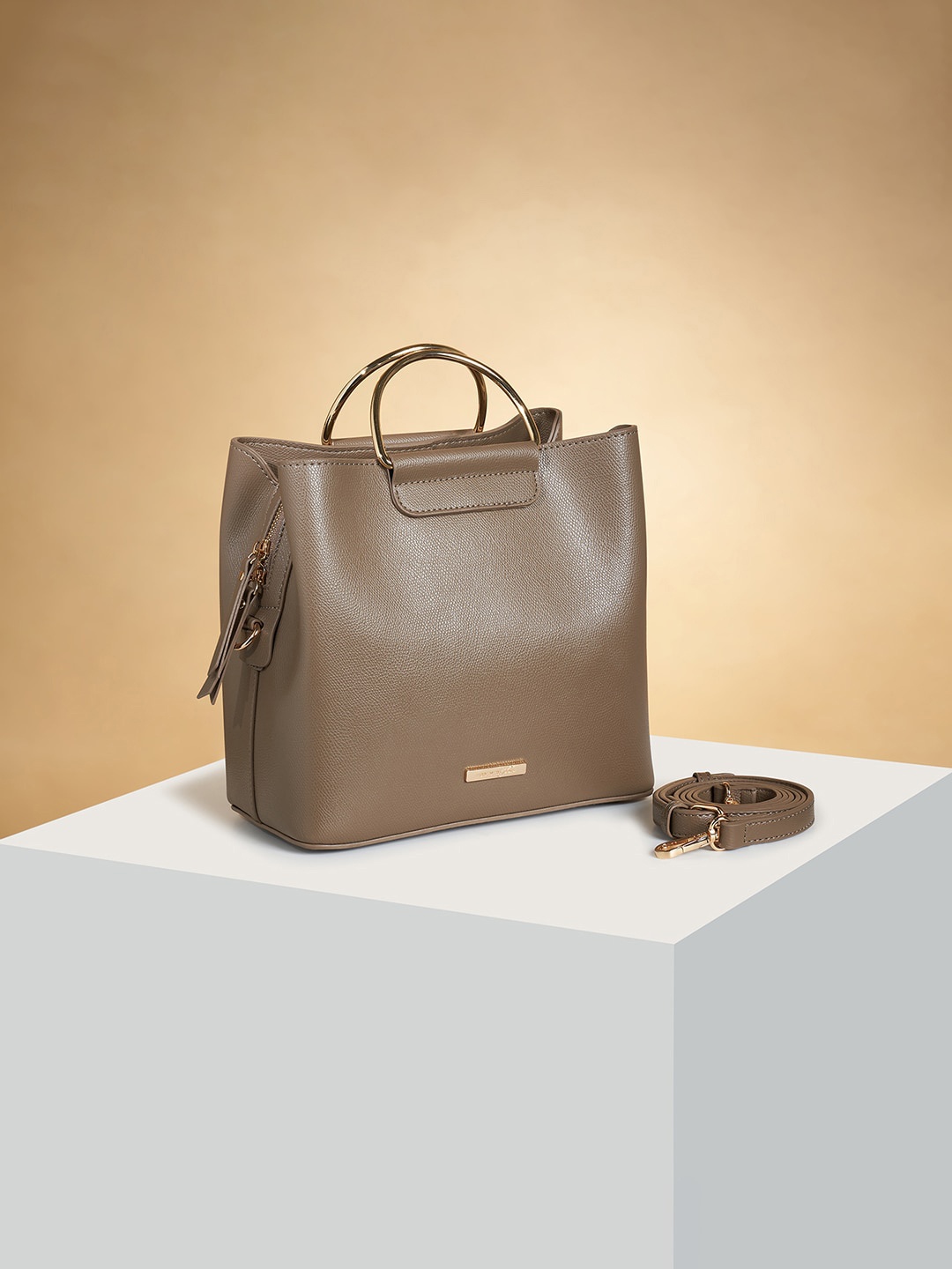 

Forever Glam by Pantaloons Structured Handheld Bag, Olive