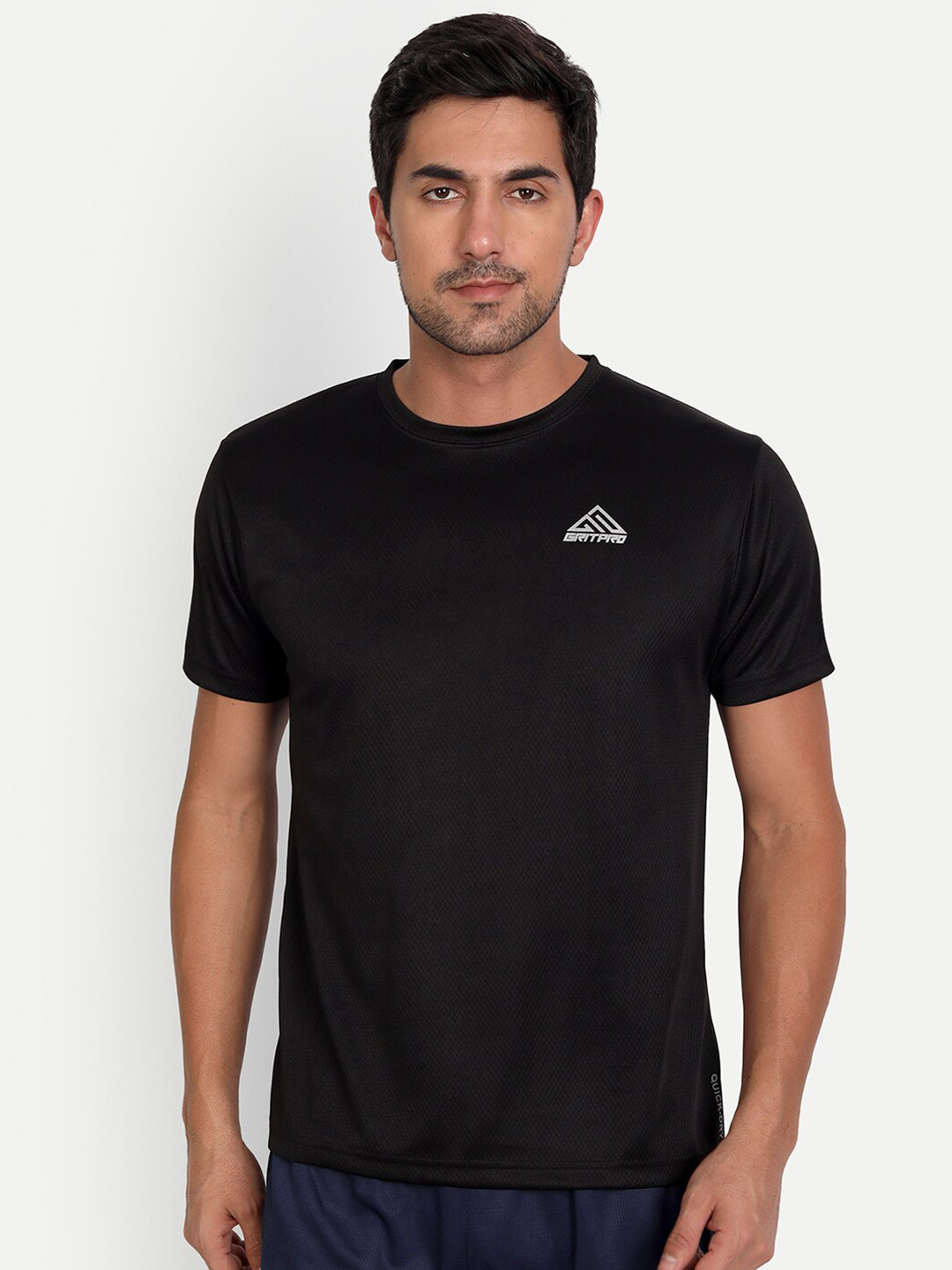 

GRITPRO Round Neck Short Sleeves Sports T-shirt, Black