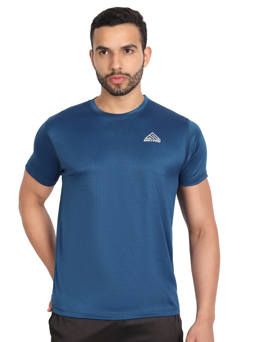 

GRITPRO Round Neck Regular Fit Cotton T-shirt, Blue