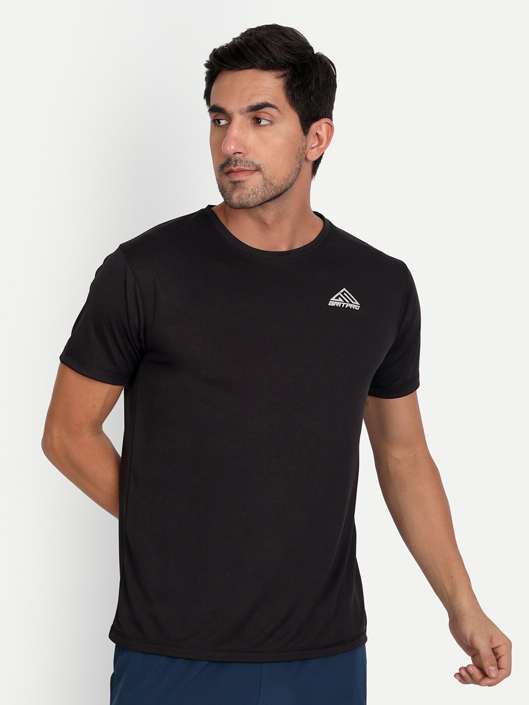 

GRITPRO Typography Polo Collar Pockets T-shirt, Black