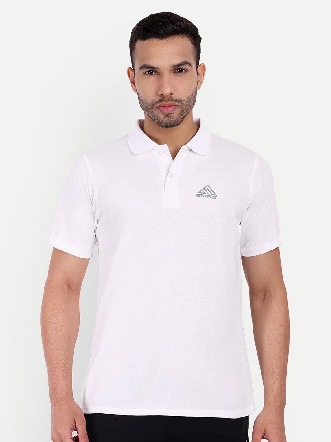 

GRITPRO Polo Collar Shorts Sleeves Sports T-shirt, White