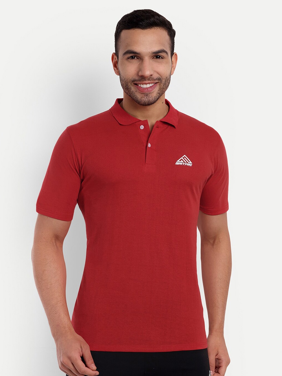 

GRITPRO Freelift Polo Collar Sports T-Shirt, Red