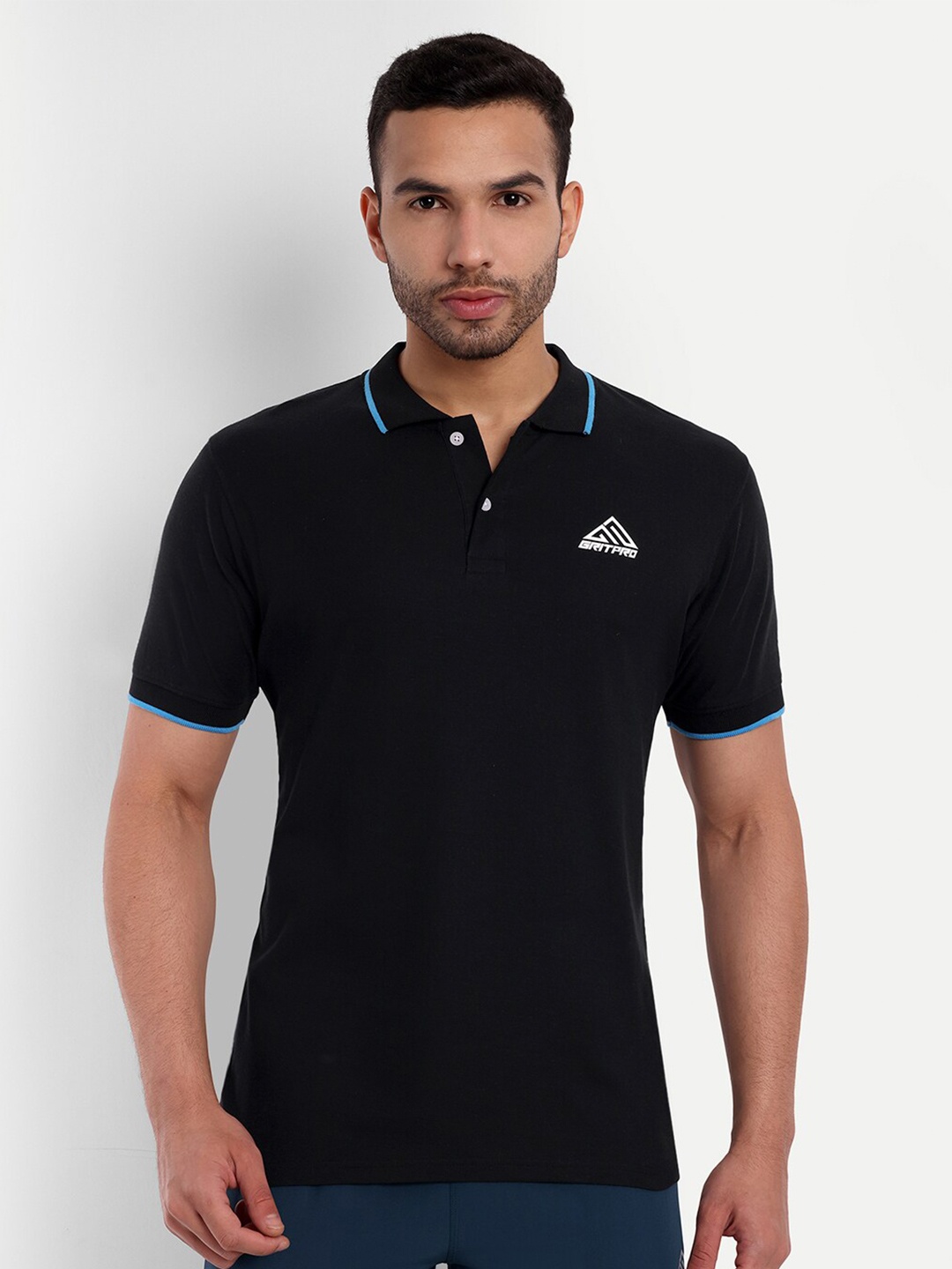 

GRITPRO Polo Collar Short Sleeves T-shirt, Black