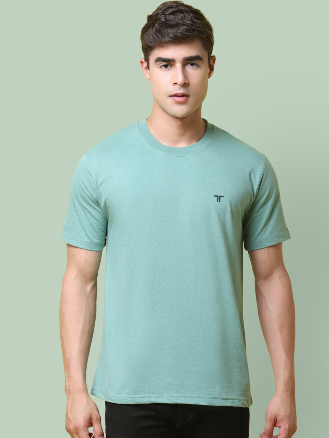 

tee projekt Round Neck Regular Fit Cotton T-Shirt, Green