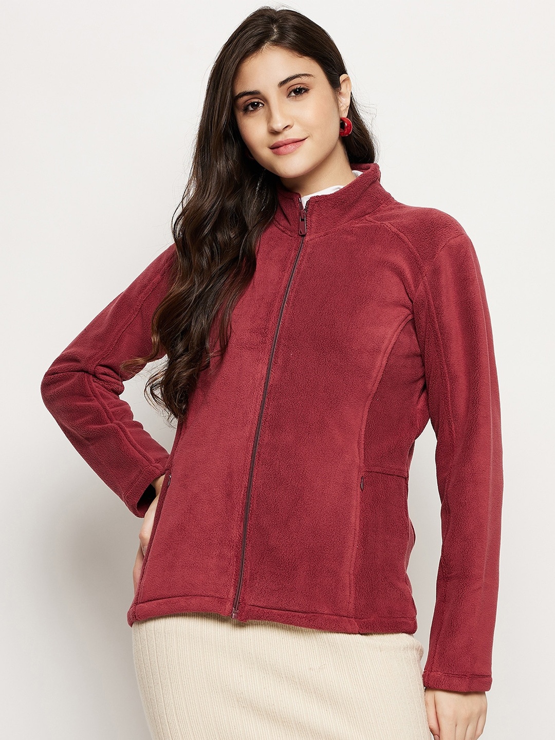 

Madame Mock Collar Sweatshirt, Red