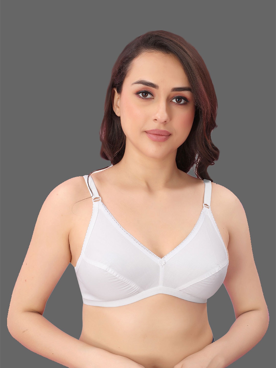 

N N ENTERPRISE Medium Coverage Lightly Padded Cotton Bra, White