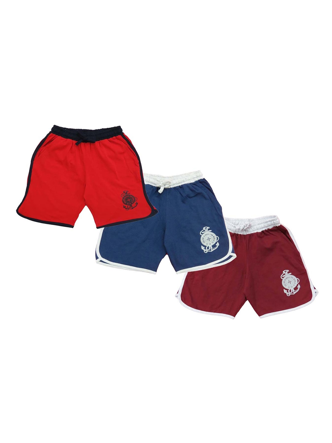 

Clothe Funn Boys Pack Of 3 Regular Cotton Shorts, Red