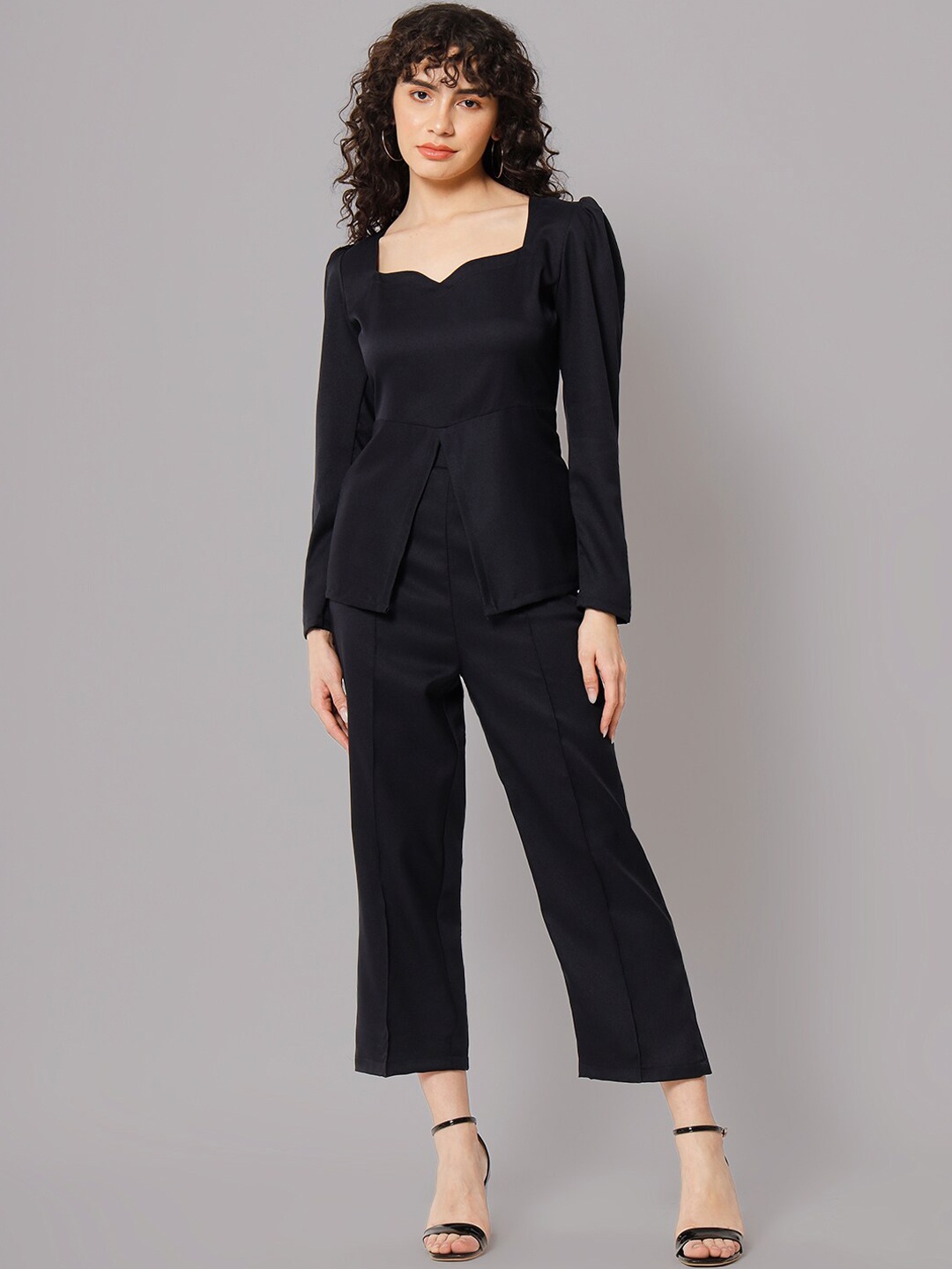 

BCZ Style Sweetheart Neck Top & Trouser, Navy blue