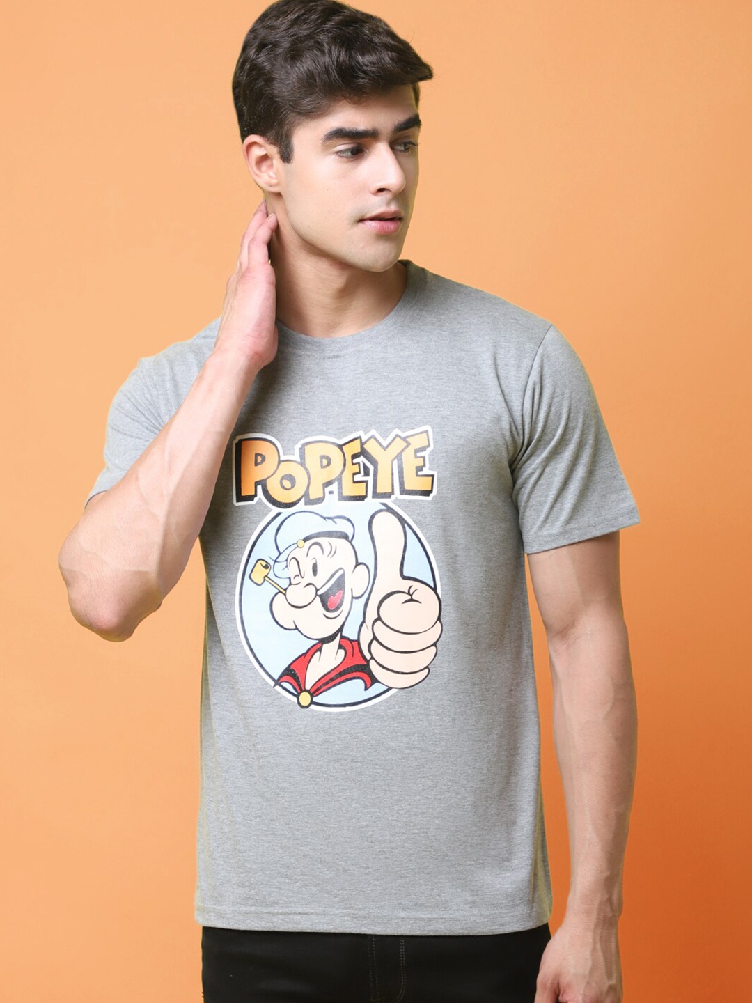 

tee projekt Graphic Printed Round Neck Regular Fit T-shirt, Grey