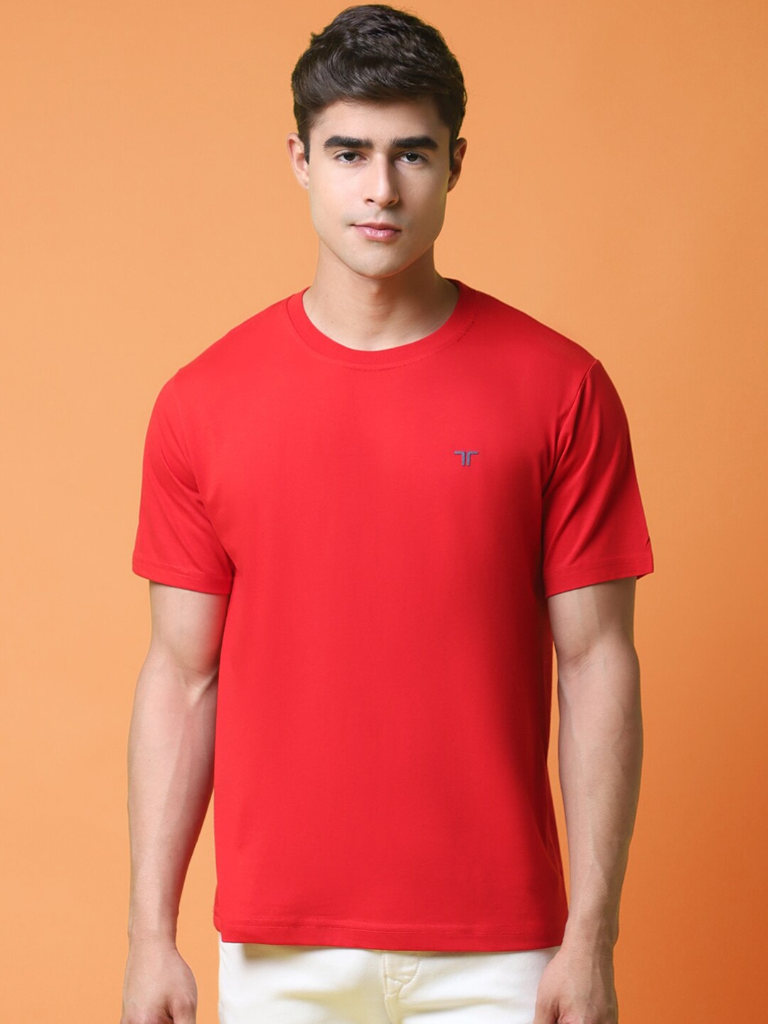 

tee projekt Round Neck Regular Fit Cotton T-Shirt, Red