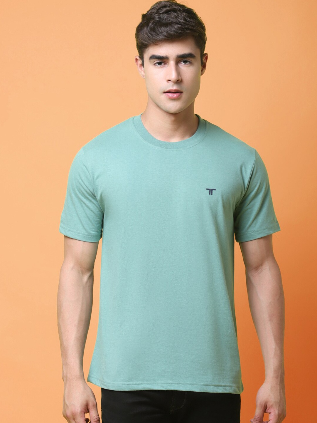 

tee projekt Round Neck Cotton Regular Fit T-Shirt, Green