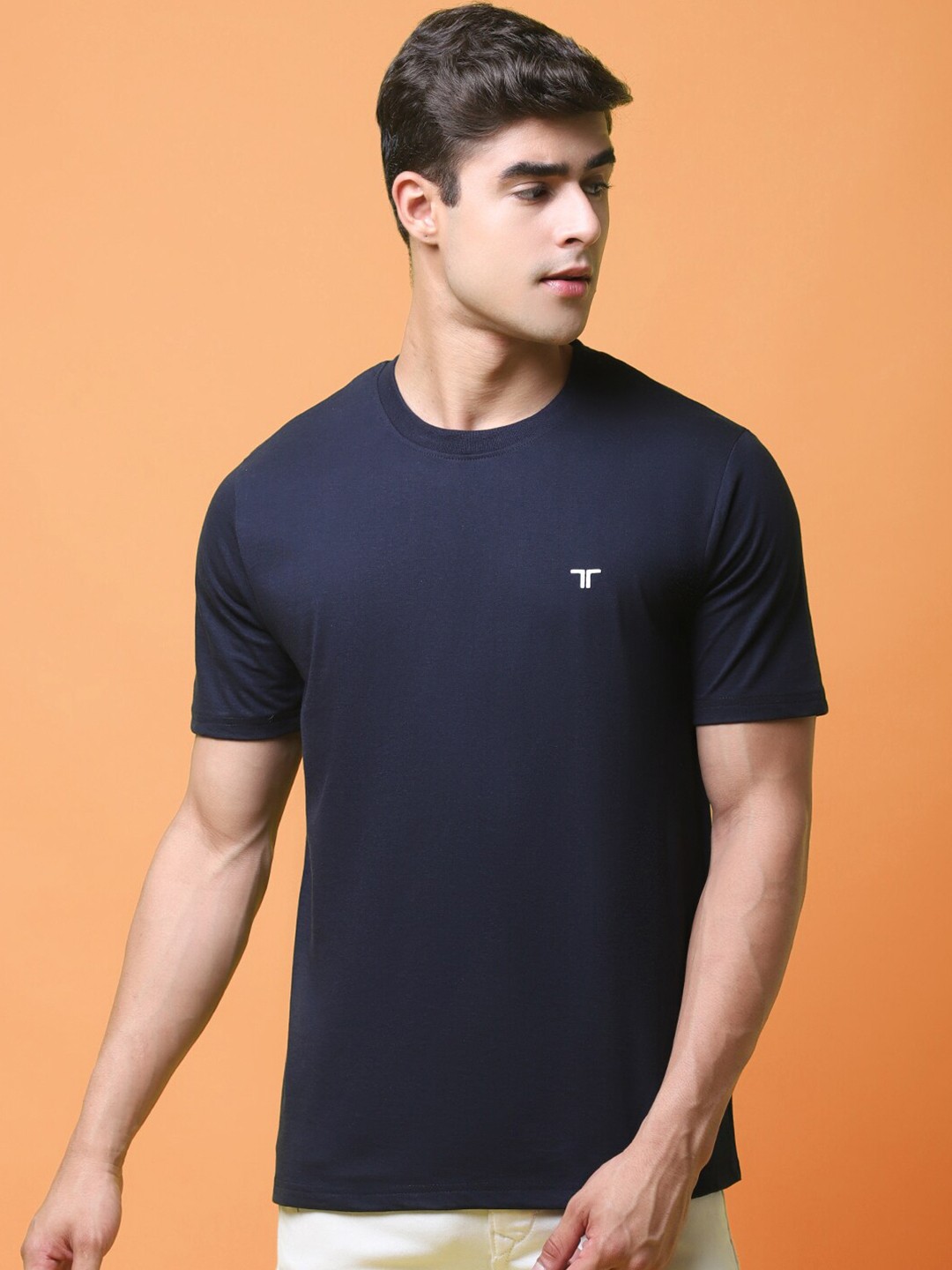 

tee projekt Short Sleeves Round Neck T-shirt, Navy blue