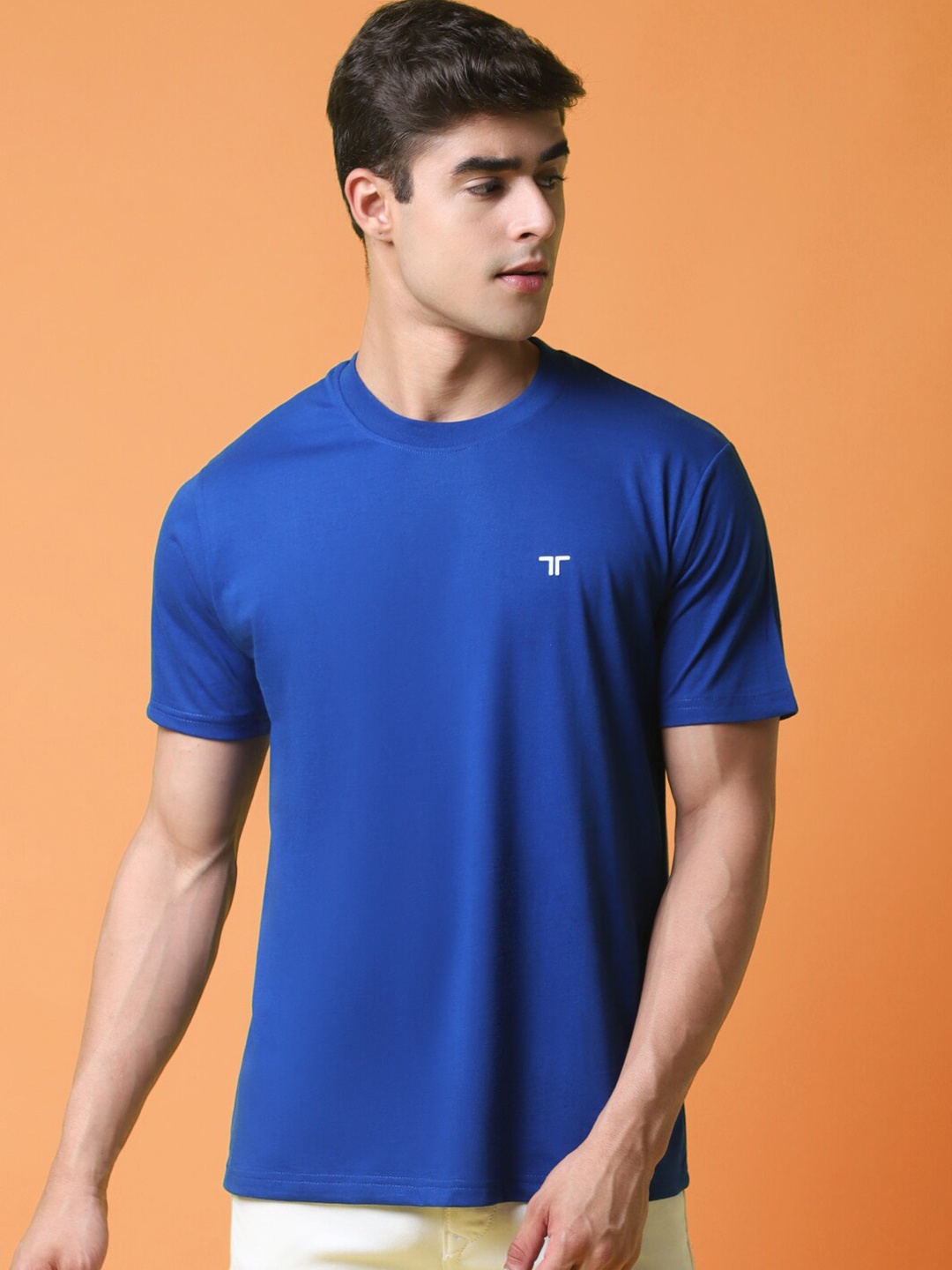 

tee projekt Round Neck Regular Fit Casual T-shirt, Blue