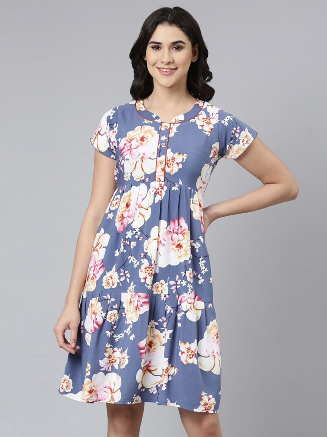 

GOLDSTROMS Floral Printed Nightdress, Purple