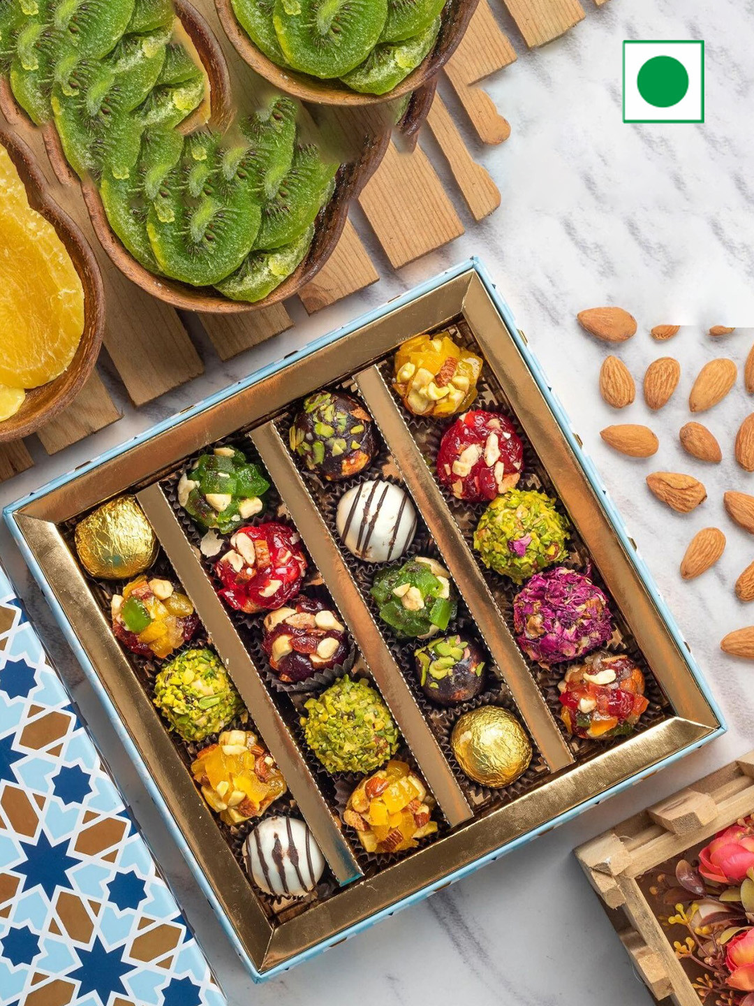 

The Baklava Box Assorted Fusion Sweets-500 gms, Blue