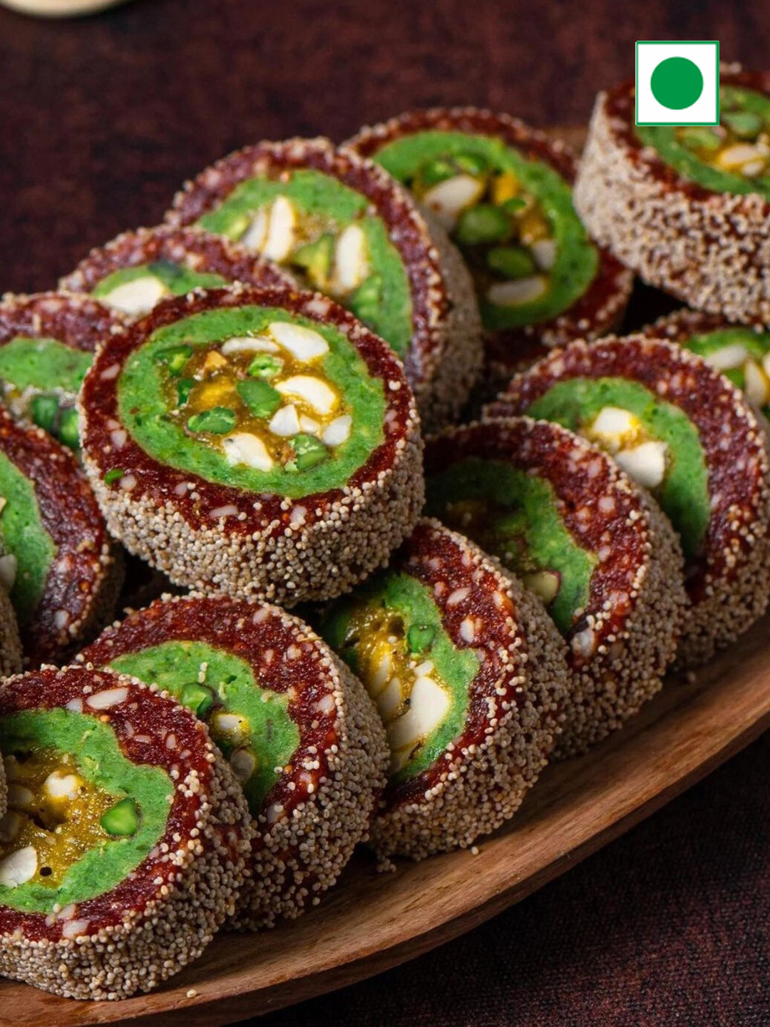 

The Baklava Box Anjeer Pista Roll Sweets 500-gms, Blue