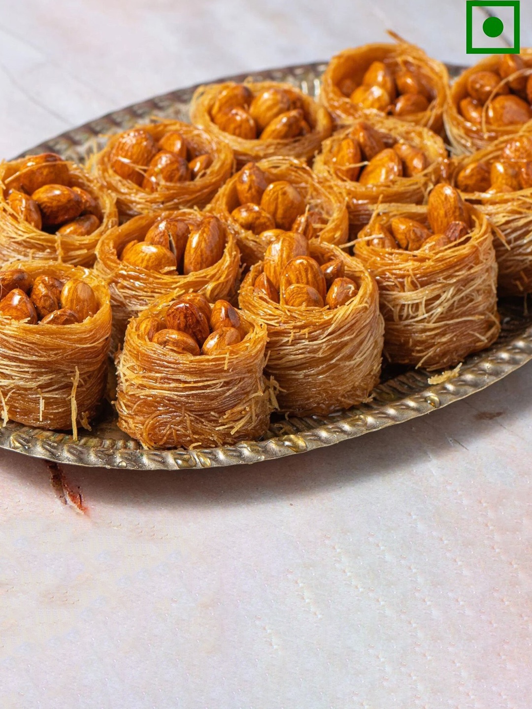 

The Baklava Box Almond Oshe Bulbul Sweets 500-gms, Blue