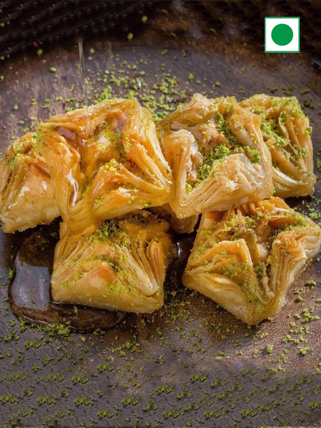 

The Baklava Box Pyramid Baklava Sweets- 500 gms, Blue