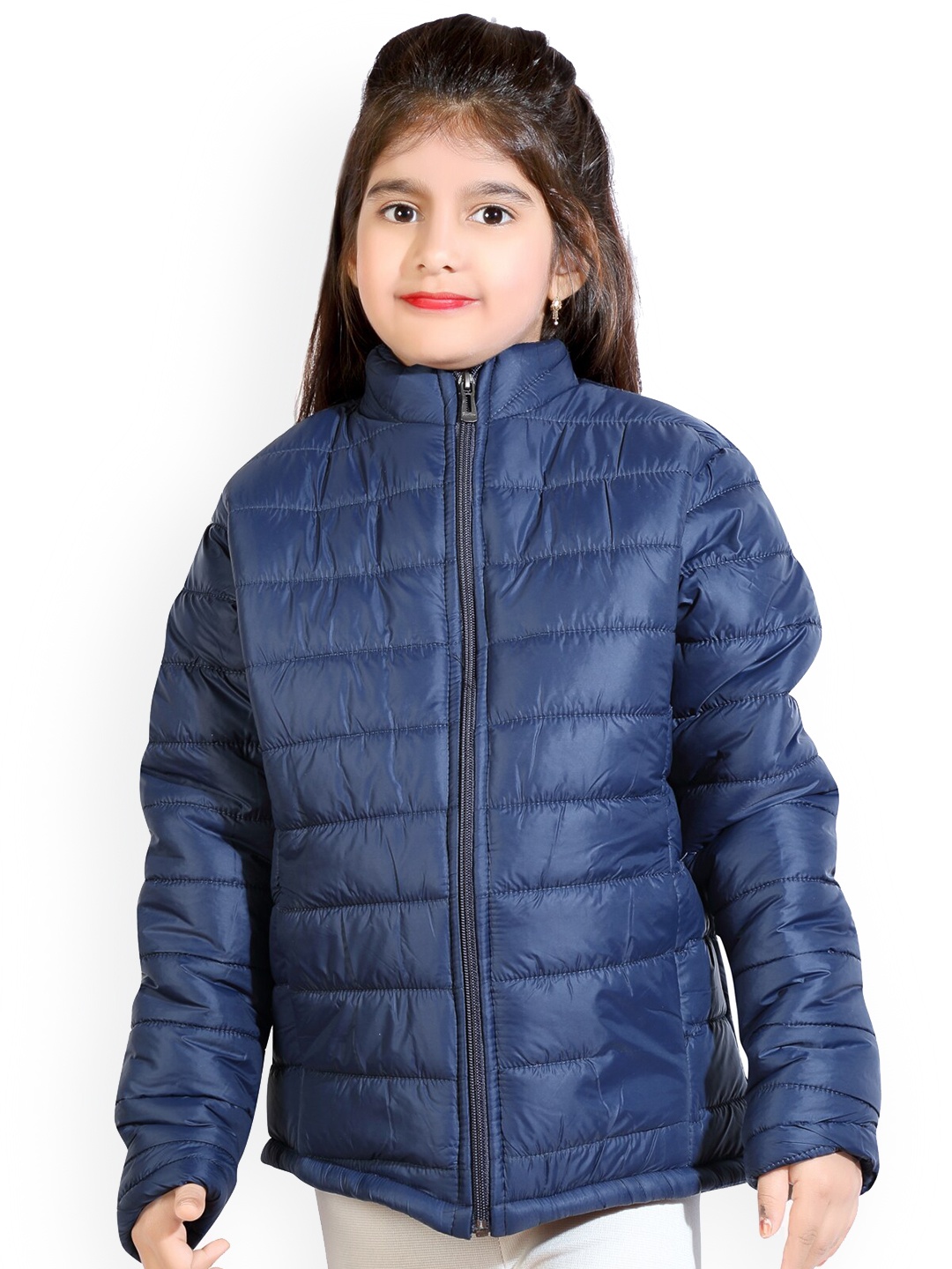 

BAESD Girls Mock Collar Puffer Jacket, Navy blue