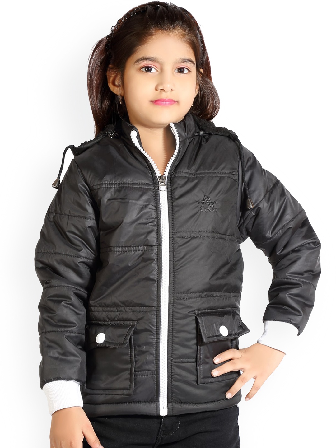 

BAESD Girls Mock Collar Puffer Jacket, Black
