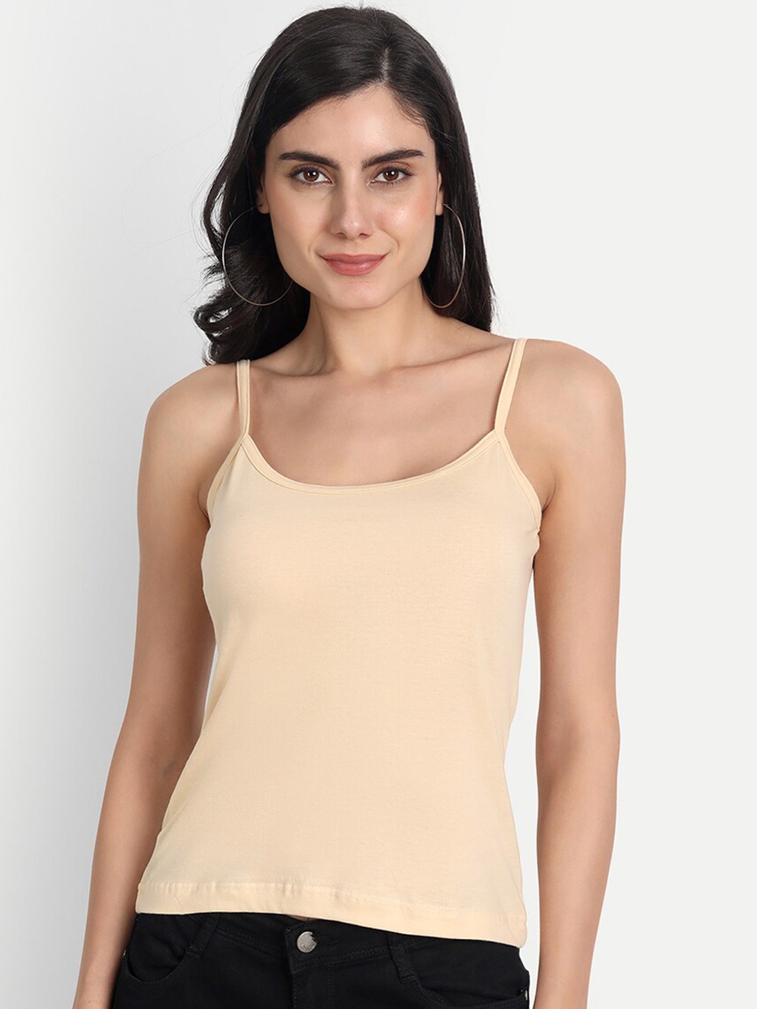 

Aimly Cotton Spaghetti Camisoles, Beige