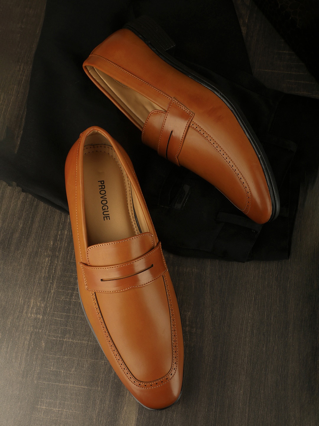 

Provogue Men Slip-On Formal Loafers, Tan