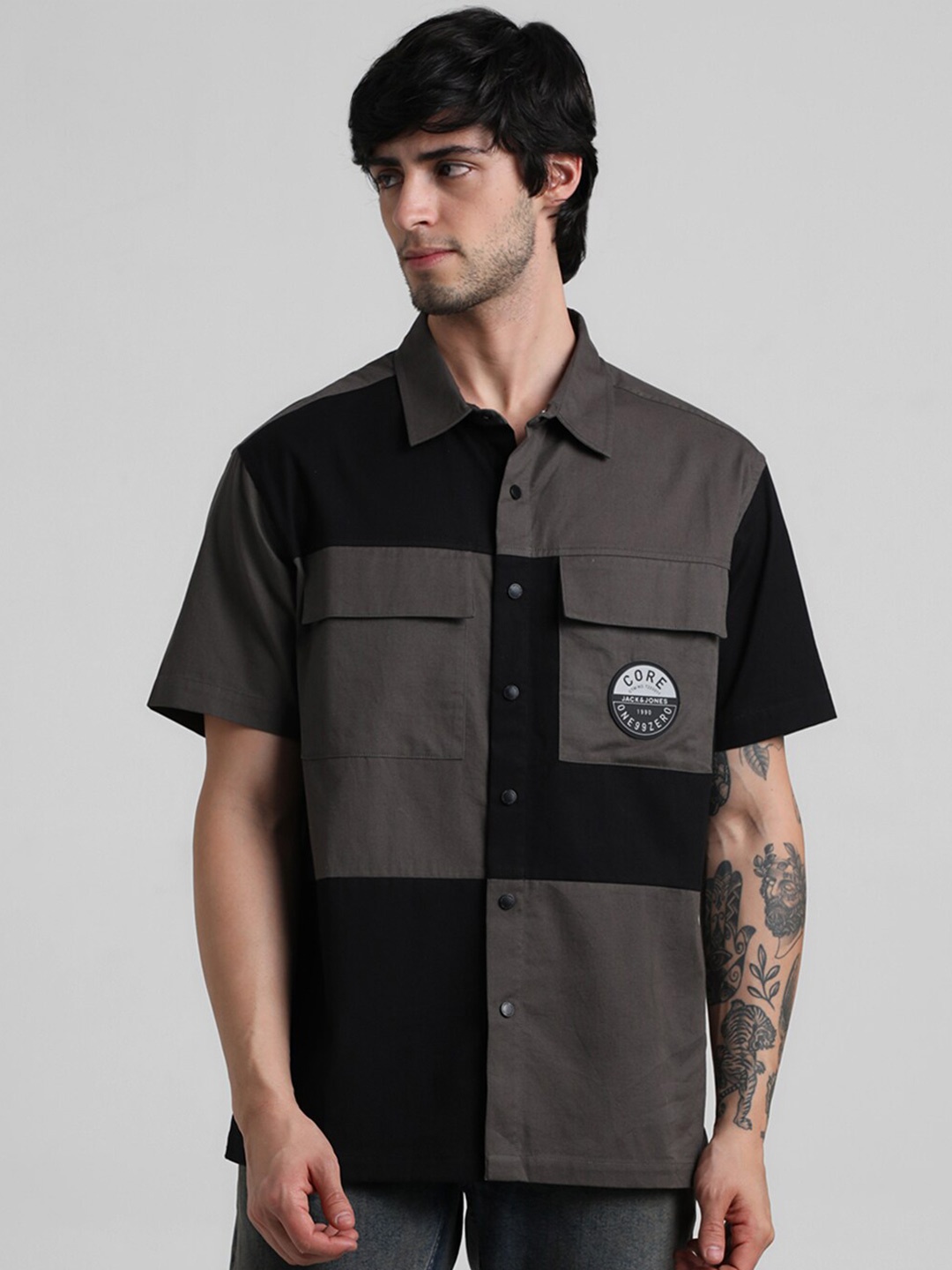 

Jack & Jones Cotton Oversized Shirt, Black