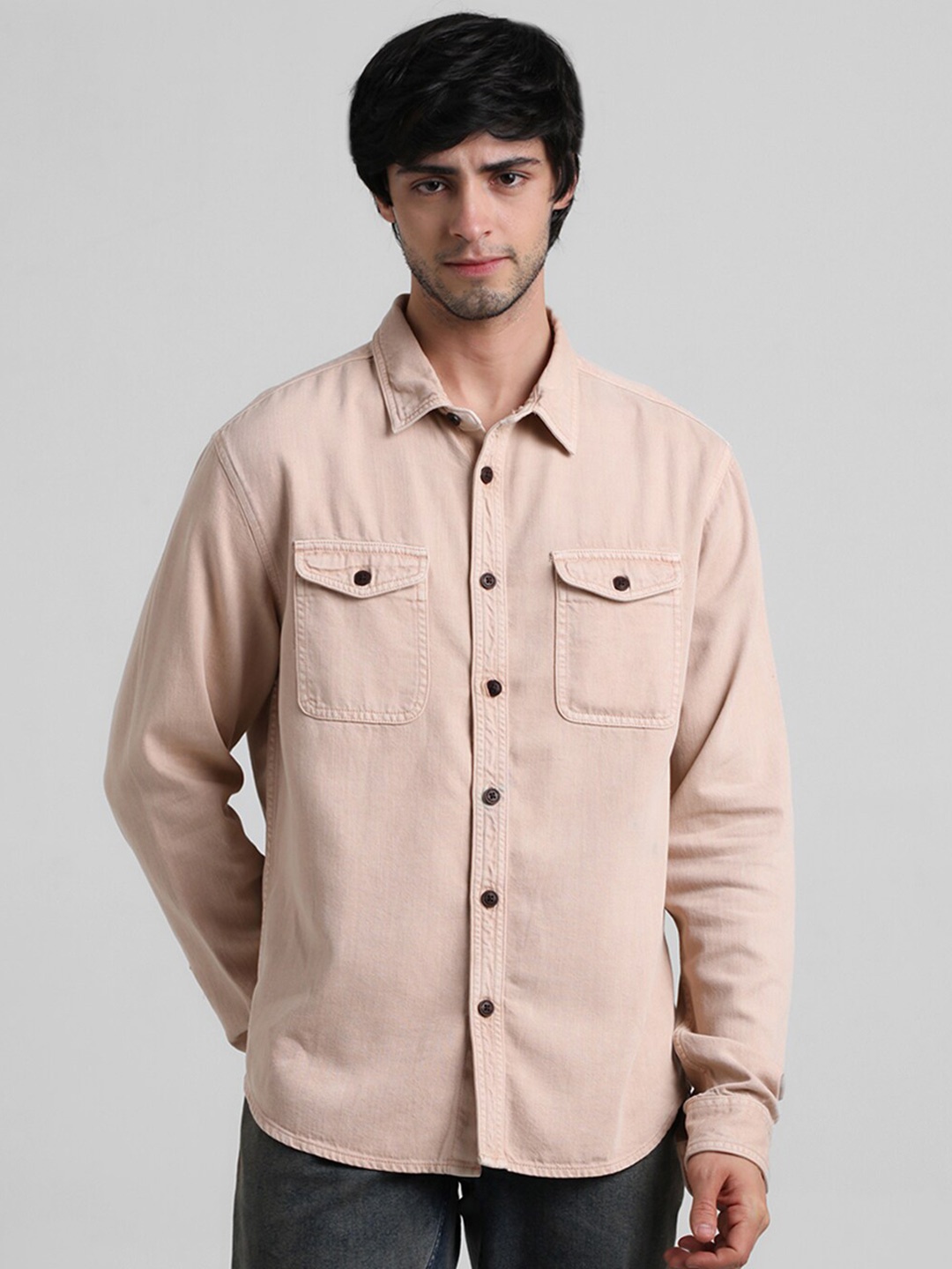 

Jack & Jones Pure Cotton Oversized Shirt, Peach